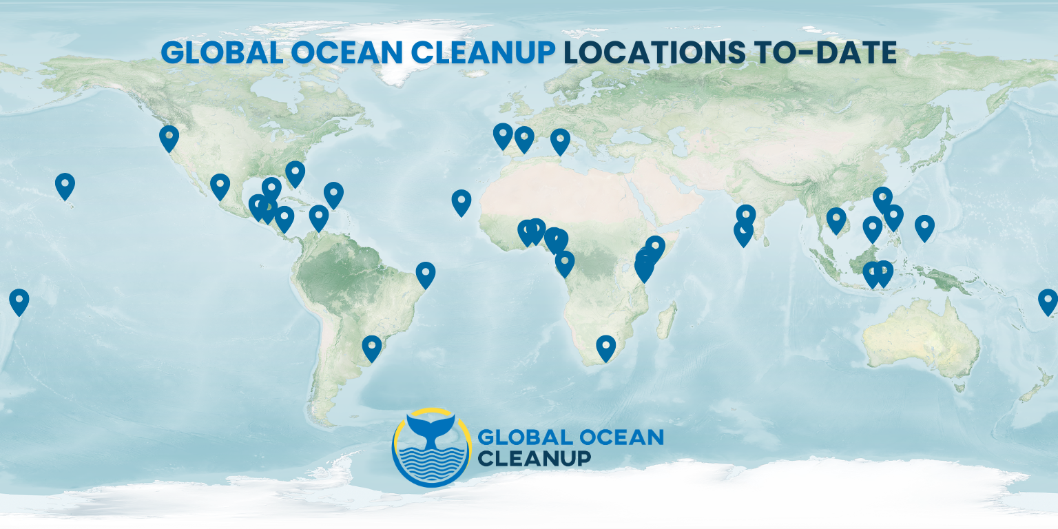 map of global ocean cleanup locations